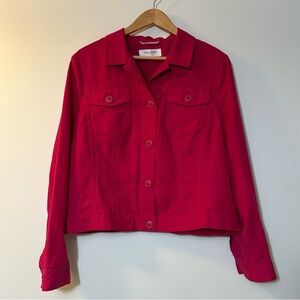 GERRY WEBER | Pink Button Up Jacket With Front Pockets Size 14
